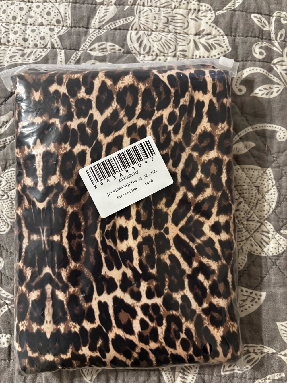 Leopard Print Stretch Fabric - Brown & Black Spots